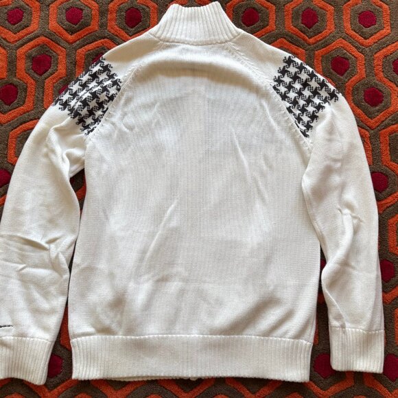 MAKE OFFER! Ben Sherman Zip-up Sweater Cardigan Men's Small Houndstooth - Picture 3 of 3